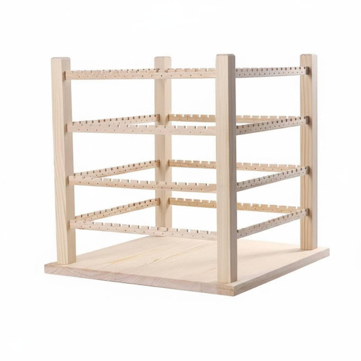 Solid Wood Electric Rotating Earring Stand Large Capacity Rotating Earring Display Stand Stable and Balanced Wooden Base Jewelry Rack Easy Assembly for Live Streamers, Trade Shows