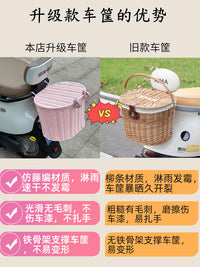 电动车后置车筐大号带盖头盔收纳车后尾挂篮储物前置放书包东西.
