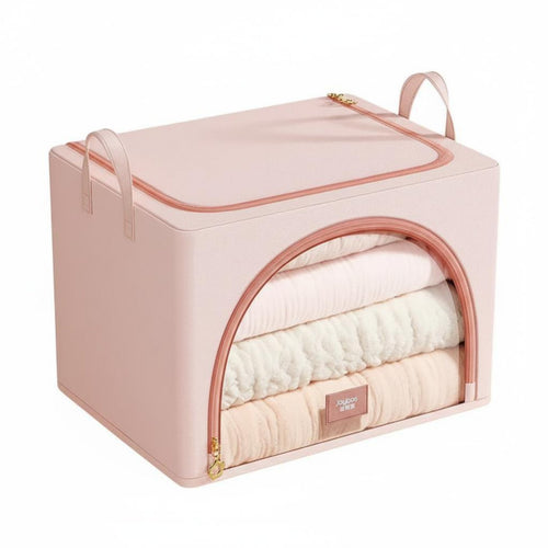 Framed Textile Storage Cube Reinforced Handles Closet Organizer Sturdy Frame