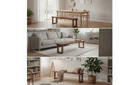 Solid Wood Dining Bench Minimalist Dining Room Bench Rustic Furniture Farmhouse for Entryway