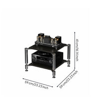 High-Fidelity Audio Stand Shock Absorption Vibration Dampening Rack 304 Stainless Steel Pillars Multi-Tier Amplifier Rack for Audiophiles