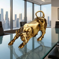 Bull Figurine Carved Bull Statue Modern for Executives, Bookshelf