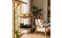 Round Cat Pad with Notches Long-Lasting Woven Cat Mat Pet Accessory Breathable Reversible for Cats, Indoor