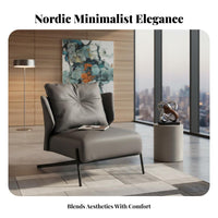 Comfortable Sled Base Armchair Modern Design Lounge Chair Minimalist Design Indoor Furniture Soft Upholstery for Office Professionals, Homeowners, Readers, Living Room, Bedroom, Reading Nook, Den