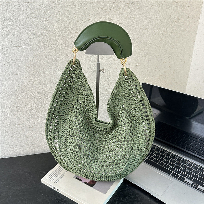 High-End Handwoven Beach Bag, Large Capacity, Shoulder Bag, Summer Style
