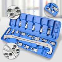 13-Piece Engine Belt Wrench Tool Kit Chrome Vanadium Steel Pulley Wrench Set with Sockets Universal Ribbed Belt Tool Kit Special for DIYers