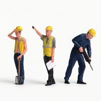3 Pieces Construction Worker Figures Tiny Figurines Collectible for Collectors