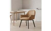 Contemporary Swivel Dining Chair with Armrests Modern Swivel Dining Chair Padded Armchair Comfortable for Home Office, Reading Corner