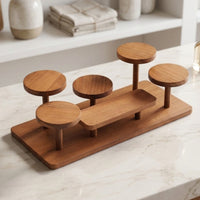 Stepped Tabletop Display Stand Stable Tabletop Display Shelf Sturdy Tier Shelf with Round Platforms Lightweight for Plant Lovers, Desk
