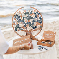 Wedding Guest Book Display Storage Box Tree Guest Book Standing for Couples