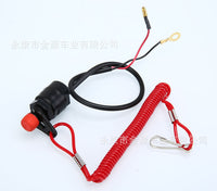 Outboard Motor Emergency Stop Switch with Red Pull Cord, Waterproof