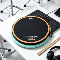 Drum Practice Mat Low-Noise Drum Pad with Mesh Surface High-Resilience Percussion for Drummers, Rehearsal