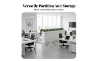 Partition Cabinet with Planter Multi-Functional Storage Cabinet Planter Box Space Saving Wooden Office Credenza for Business Owners, Study Room