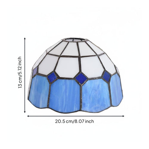 Stained Glass Lampshade Mediterranean Design tained Illumination Shade Plaid Pattern Vintage Lamp Shade for DIY Enthusiasts