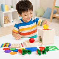 4-in-1 Wooden Activity Box, Educational Toy for Toddlers 3+, Fine Motor Skills and Early Learning