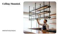 Strong Load-Bearing Illuminated Bar Display Shelf Sturdy and Long-Lasting LED Bar Shelf Large Capacity LED Light Hanging Cabinet Easy Installation for Restaurant Owners, Interior Designers, Homeowners, Dining Room, Basement, Kitchen