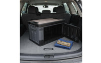 Multi-Purpose Foldable Storage Crate with Side Doors Heavy Duty Side Door Storage Crate Wood Lid Folding Bin for Campers