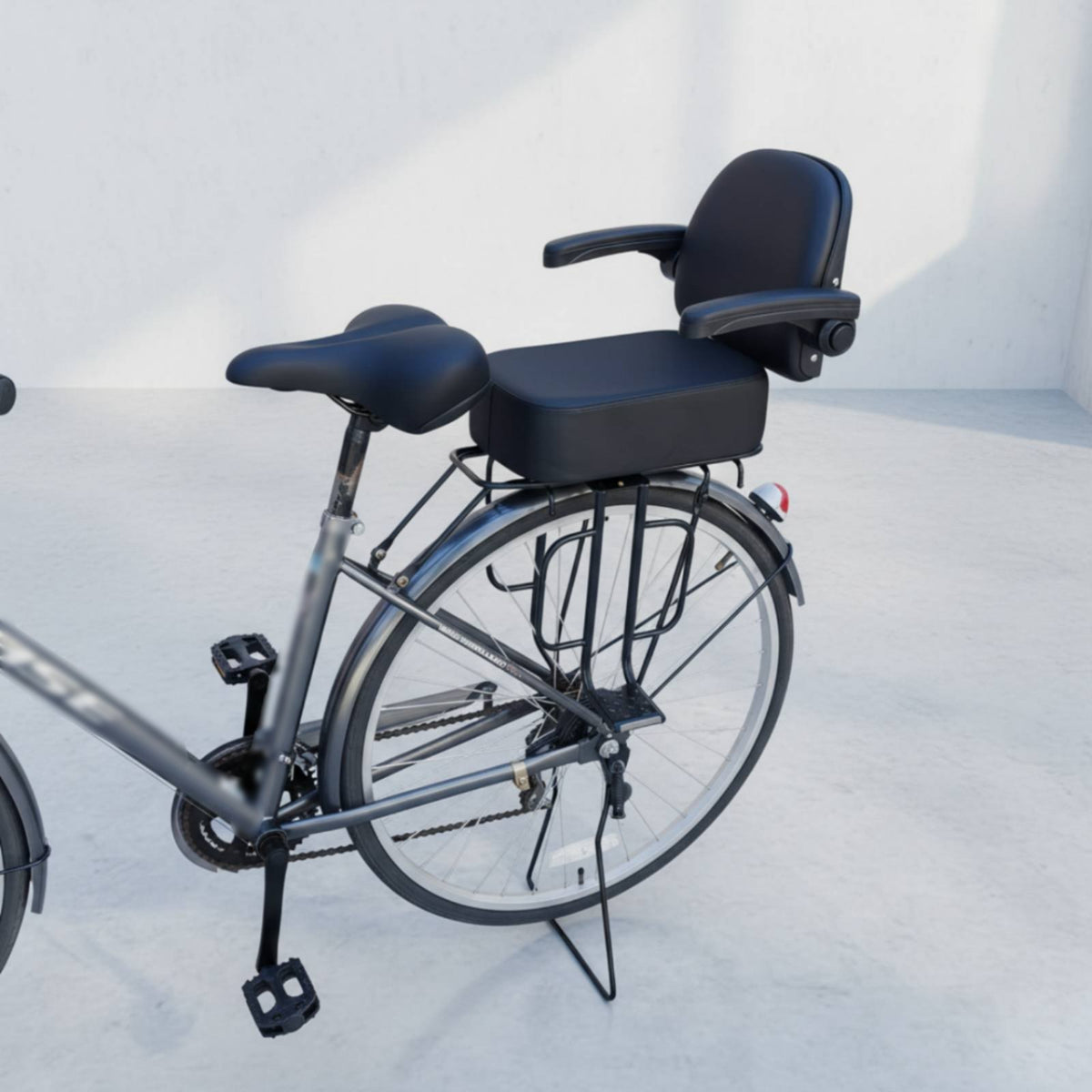 Rear Bike Seat with Backrest Footrests Cycle Passenger Saddle Waterproof