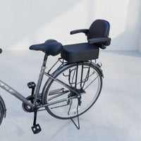 Rear Bike Seat with Backrest Footrests Cycle Passenger Saddle Waterproof