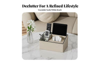 Multi-Compartment Remote Holder Minimalist Design Desktop Organizer for Families