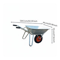 Duty Garden Cart with Tyres, Steel Frame Hand Cart for Construction, Large Capacity Outdoor Trolley for Waste Removal and Garden Projects