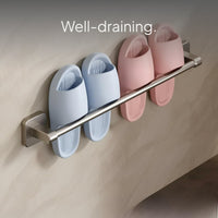 Stainless Steel Wall Slipper Rack, No-Drill, Draining Design