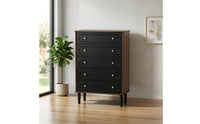 Solid Wood Five-Drawer Chest Sturdy 5-Drawer Dresser Space-Saving Storage Cabinet with Drawers Compact for Bedroom