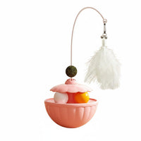 Self-Entertainment Wobbler Toy with Feather Boredom Relief Catnip Ball Track Toy 360° Rotation for Cats, Kittens, Indoor