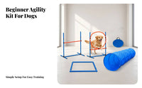 Dog Agility Training Kit Indoor-Outdoor Training Tunnel Collapsible