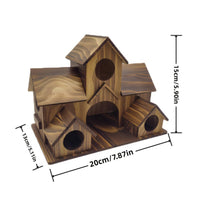 Rustic Birdhouse Feeder Tree Mounted Wood Bird Feeder House Weather-Resistant