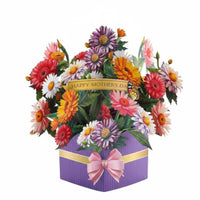 Vibrant Floral Arrangement 3D Spring-up-out Flower Floral Arrangement Long-Lasting Greeting Card Mails Flat for & Significant Others, Women