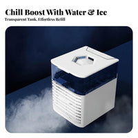 Cools and Humidifies Mini Air Conditioner Fan Humidifier Function Desktop Air Cooler Adjustable Vents for Office Workers, Dorm Room, Bedroom