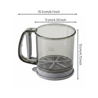 Semi Automatic Flour Sifter Easy to Use Hand Crank Flour Sifter Quick Sifting Powder Shaker for Home Cooks