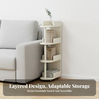 Multi-Tier Rolling Trolley Versatile Side Cabinet Raised Edges for Narrow Gaps