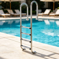 4-Step Pool Ladder Stainless Steel Pool Ladder with Non-Slip Steps Heavy Duty for Homeowners, Built-in Pools