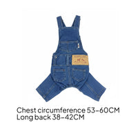 Dog Denim Overalls Adjustable Straps Denim Dog Overalls Skin Friendly