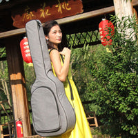 Kady Cotton-Linen Folk Guitar Bag 41 Inch Padded Backpack with Custom Printing and Embroidery