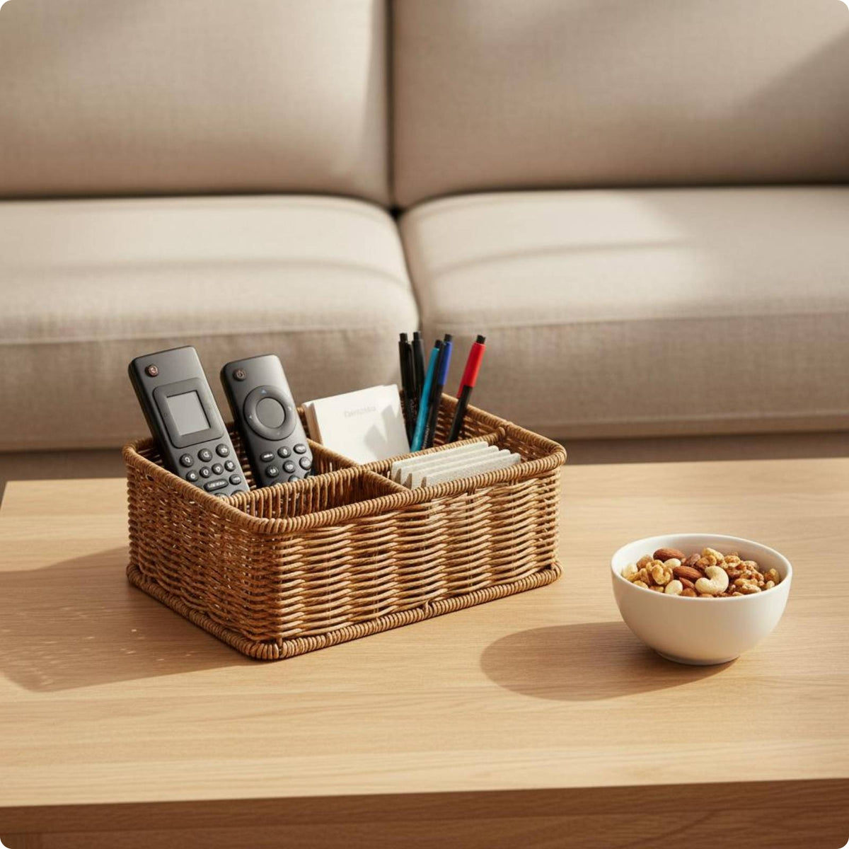 Rectangular Storage Basket Long-Lasting Household Organizer Handmade