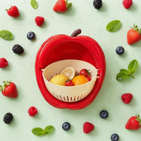 Apple Shaped Fruit Basket Easy to Clean Double Layer Drain Basket Nesting Design