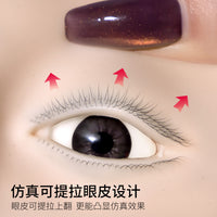 Eyelash Extension Practice Head with Liftable Eyelids for Training
