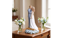 Bride and Groom Figurine Romantic Wedding Couple Figurine Tabletop Wedding Cake Topper Substitute for Newlyweds, Couples, Anniversary