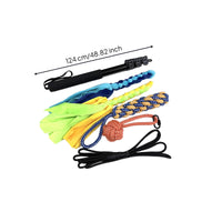 Extendable Dog Teasing Wand with Rope Toys Portable Retractable Flirt Pole with Tassels Lightweight Teaser Wand with Rope Sturdy for Young Dogs