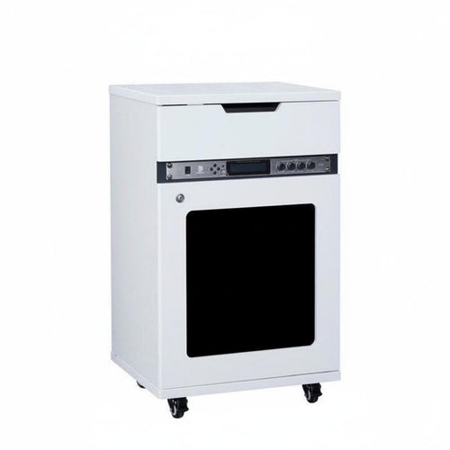 1 Piece Audio Rack Cabinet MDF Equipment Stand Heavy Duty Lockable Door Rolling Caster Wheels Adjustable Shelves Ventilated Panels Suitable for Artists KTV Studio Conference Room