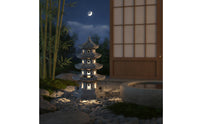 Structure Lantern with Solar Light Stone-Look Pagoda Lantern with Solar Light
