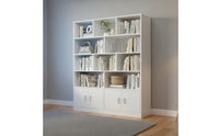 Tall Storage Cabinet with Doors Sturdy Duty Floor Standing Storage Organizer Multi-Tier Display Shelf Stable Design Household