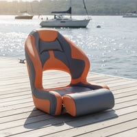 Padded Marine Seat with Cutout Rust-Resistant Boat Seat with Aluminum Hinges Long-Lasting Heavy Duty for Boaters, Anglers, Yachts