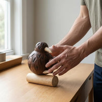 Carved Flightless Bird Statue Artisanal Wooden Flightless Bird Bird Ornament