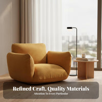 Upholstered Single Sofa Minimalist Design Upholstered Accent Chair Thickly Cushioned Sturdy Construction for Homeowners, Balcony