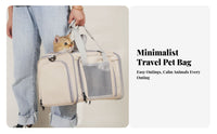 Collapsible Pet Carrier Foldable Expandable Pet Tote Adjustable Shoulder Strap