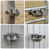 304 Stainless Steel Automatic Drinking Water Bowl with Buoyancy Valve Valve Wall-Mounted Automatic Water Bowl with Buoyancy Valve Valve Self-Filling Rust-Resistant for Livestock, Horses, Cattle, Barn, Stable, Pasture, Kennel
